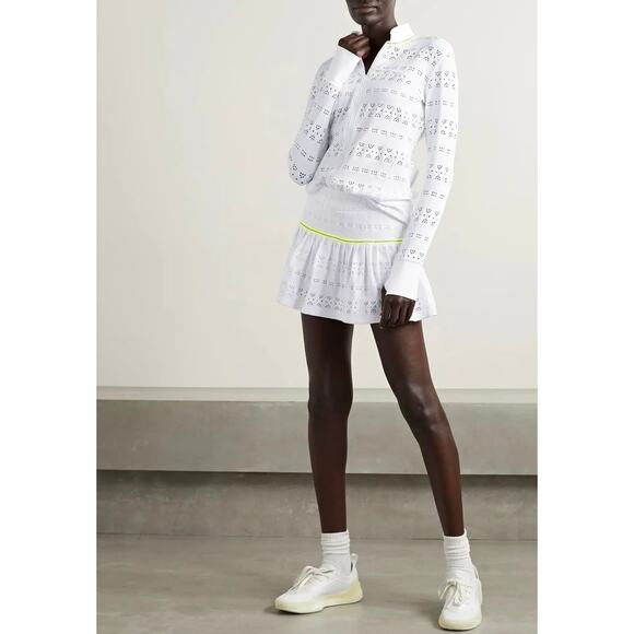 EUC L’Etoile Sport x Veronica Beard White Tennis Skort Knit Eyelet Skirt Medium - Picture 5 of 16